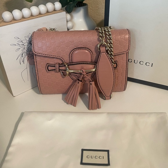 Gucci Mini Emily Microguccissima Leather Blush Pink Crossbody Bag - Picture 3 of 14